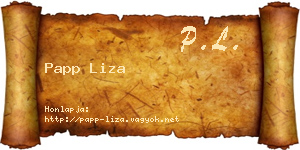 Papp Liza névjegykártya